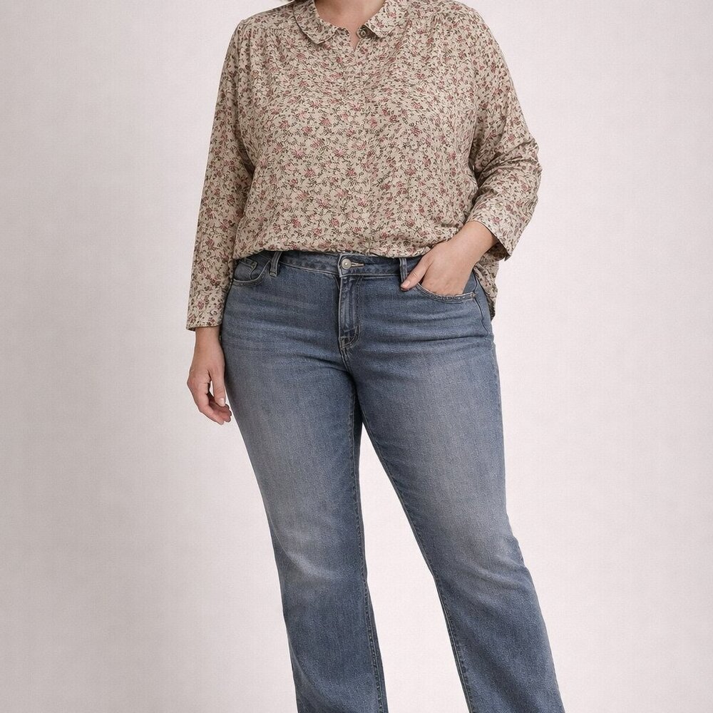 Buffalo David Bitton Alyssa Straight Leg Jeans Sz 16/36 Medium Wash Cotton Blend
